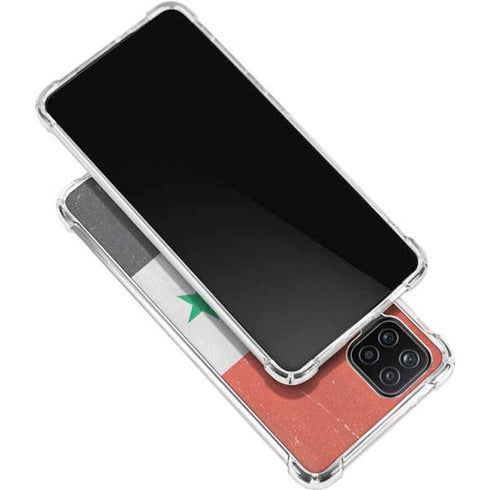 Syria Flag Distressed Galaxy A12 Clear Case